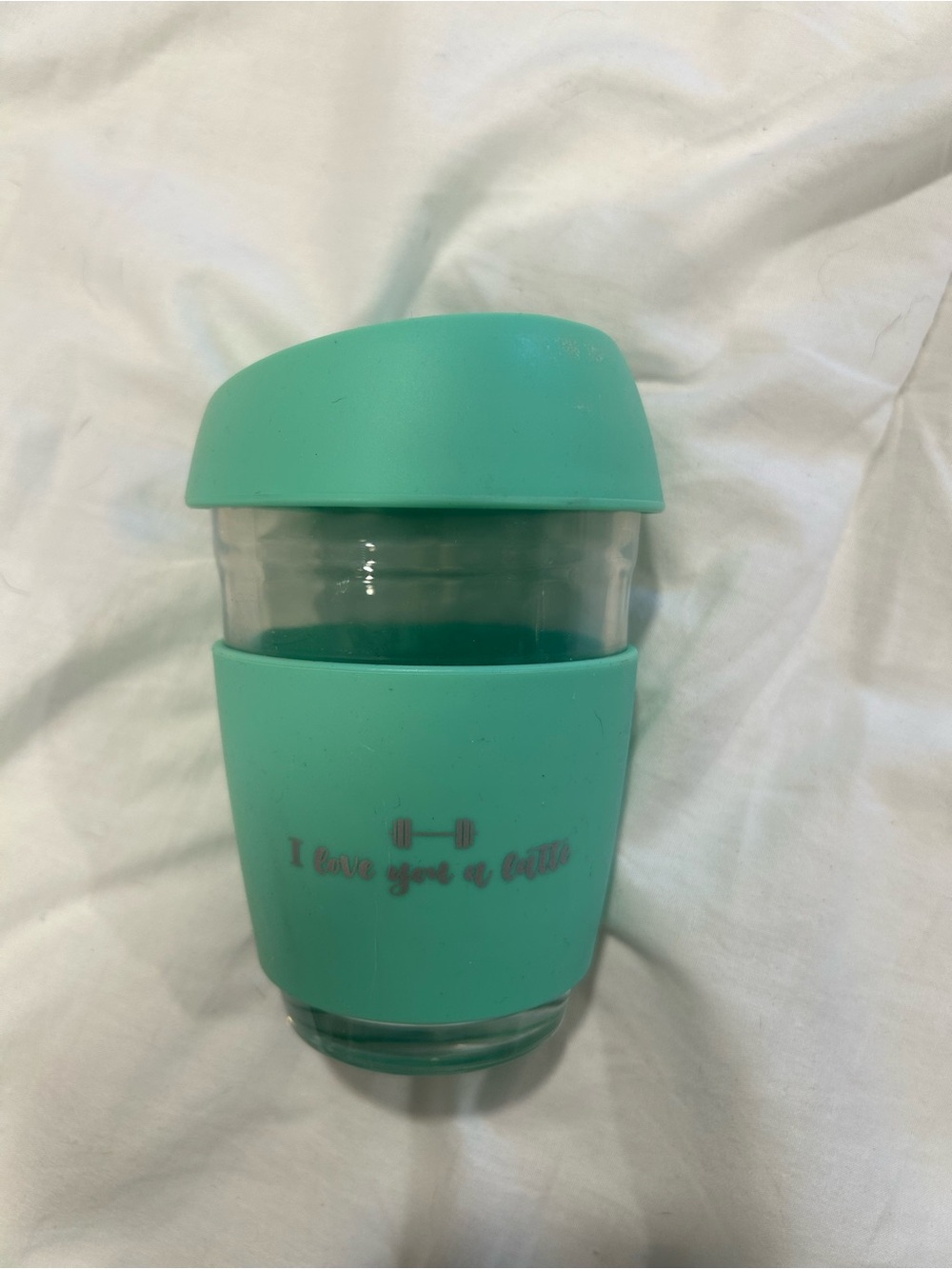 Reusable Turquoise Travel Cup with Silicone Sleeve